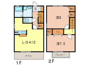 コンフォ－ト小山Ｄの物件間取画像